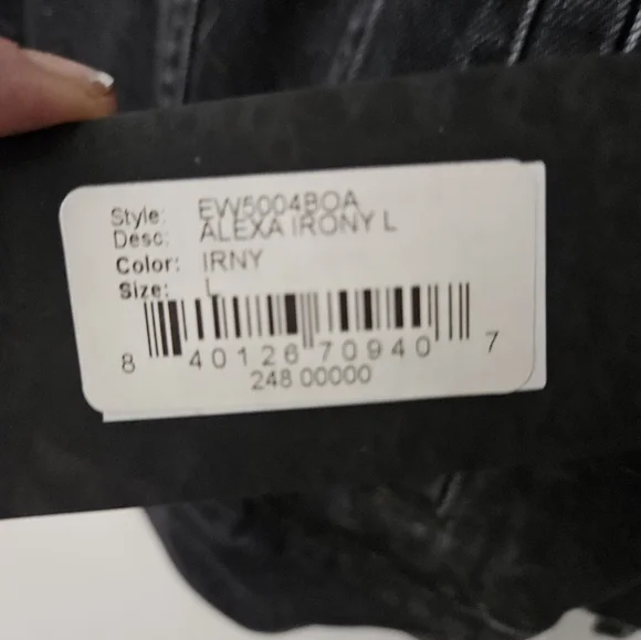 NWT Edwin By Anthropologie Alexa Irony Black Trucker Denim Jacket Sz L - Picture 3 of 7